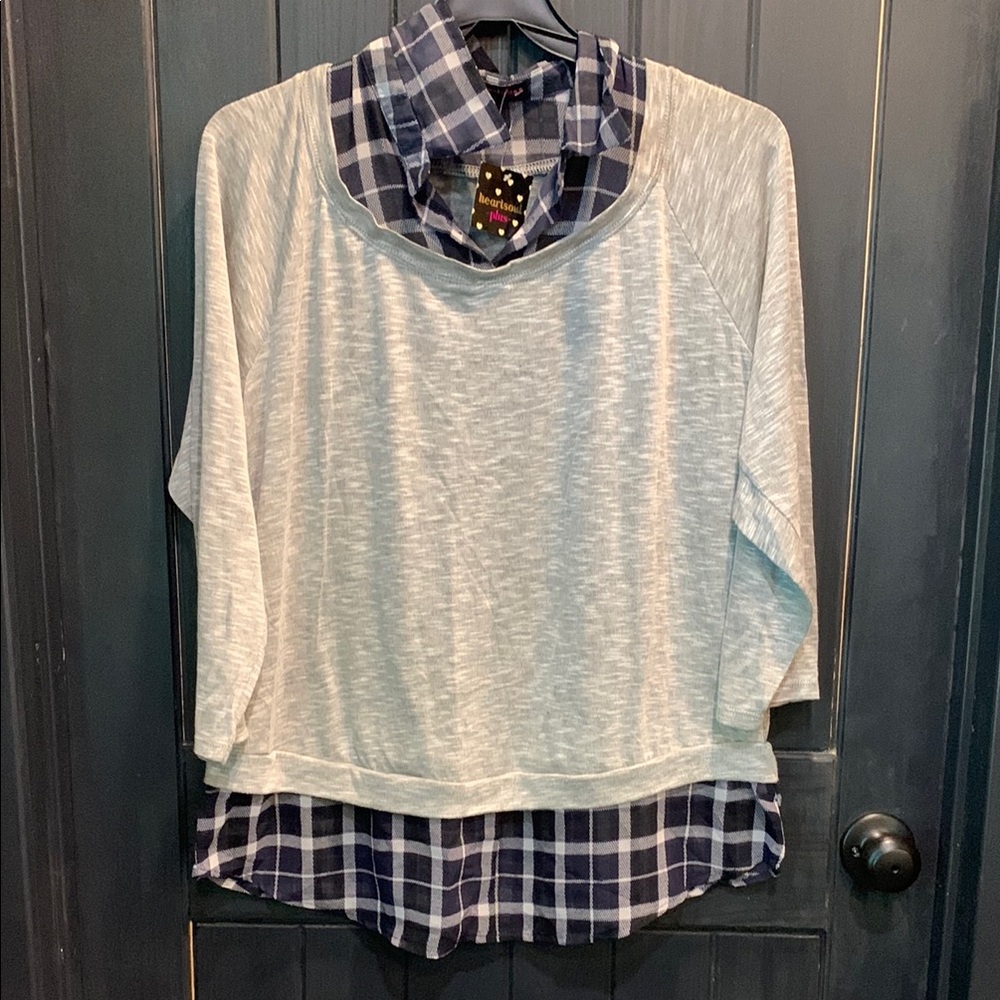 Gray and Blue Layered Top NWT size 3x